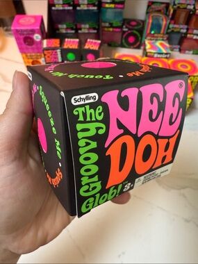 Schylling Nee-Doh Groovy Glob! Retro Pink & Orange Box